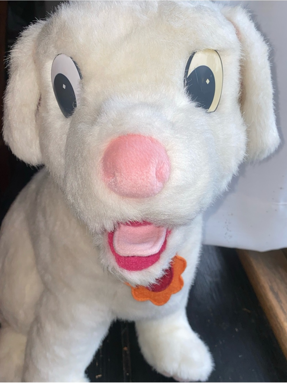 Disney White Plush Puppy with Pink Accents 101 Dalmatians oddball - Picture 4 of 12